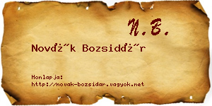 Novák Bozsidár névjegykártya